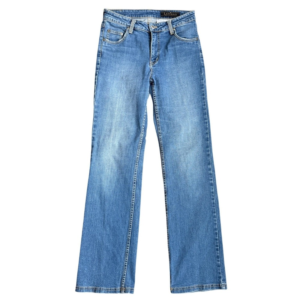 Lawman Y2K Women's  Size 7/8 Western Bootcut Jeans Blue Rhinestone Embellished